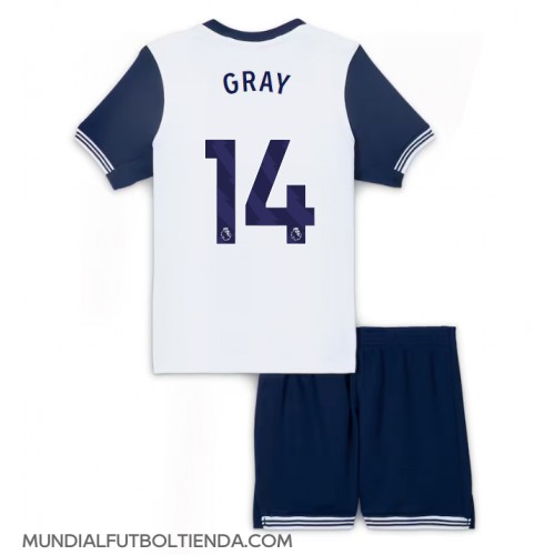 Camiseta Tottenham Hotspur Archie Gray #14 Primera Equipación Replica 2024-25 para niños mangas cortas (+ Pantalones cortos)